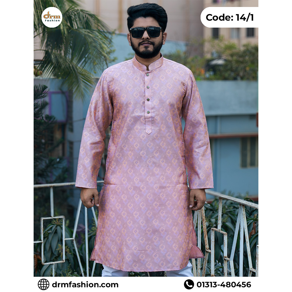 Onion Jacket-Print Panjabi with Woven Motif Texture | Code: 14/1