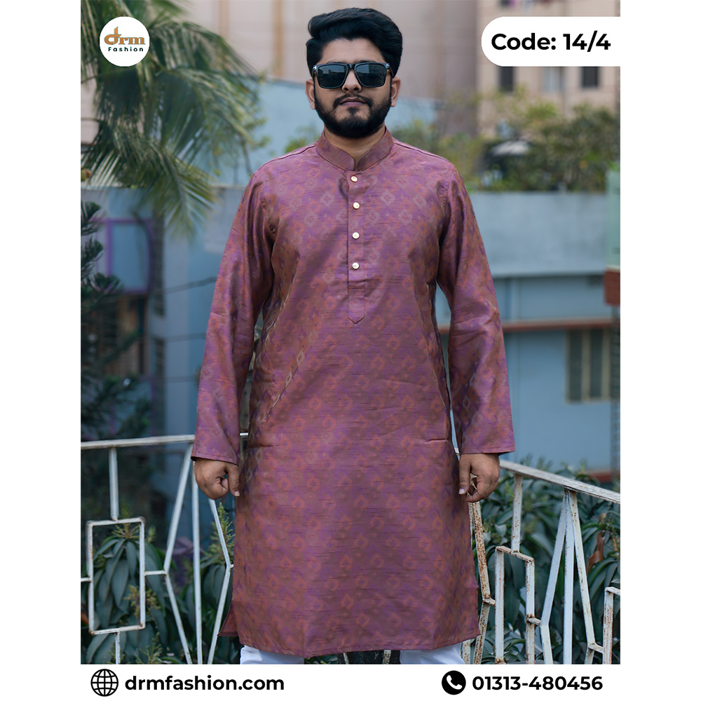 Onion Jacket-Print Panjabi with Classic Woven Texture | Code: 14/4