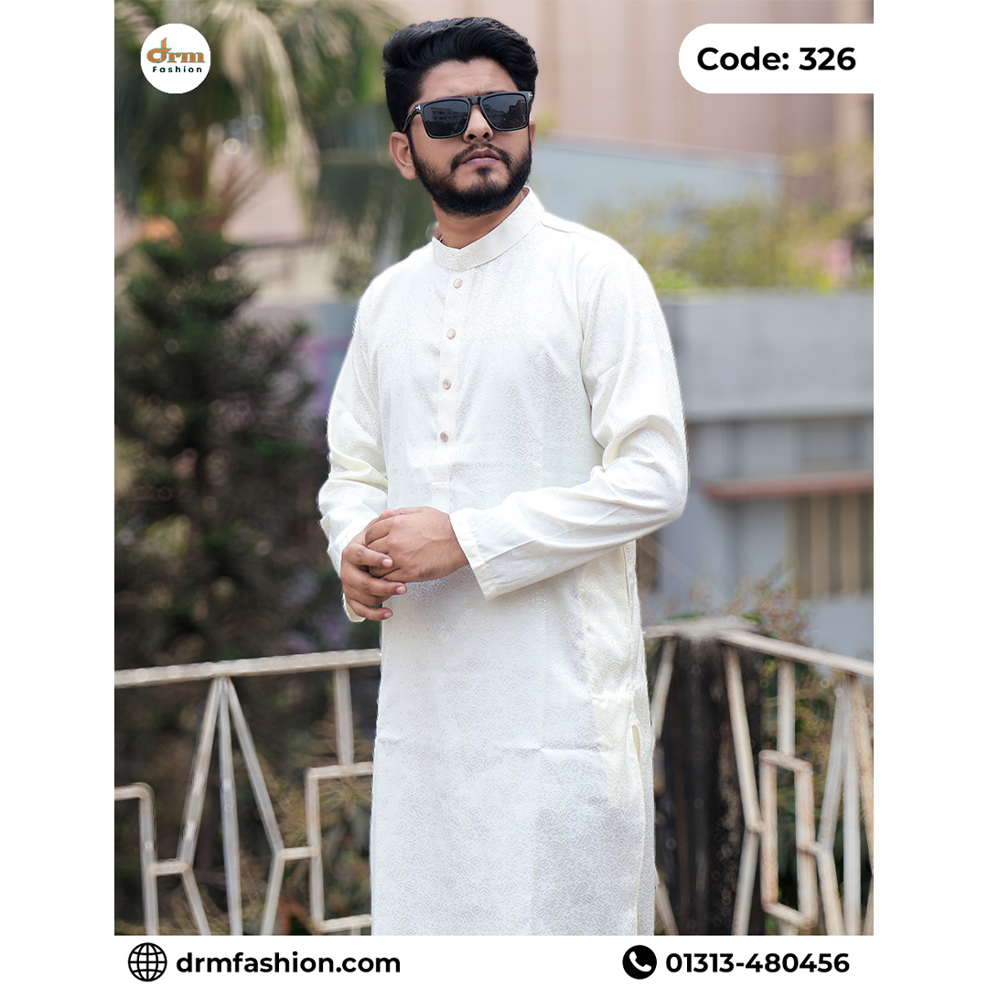 Luxury Off-White Premium Panjabi for Men | Elegant Festive Panjabi | Code: 326