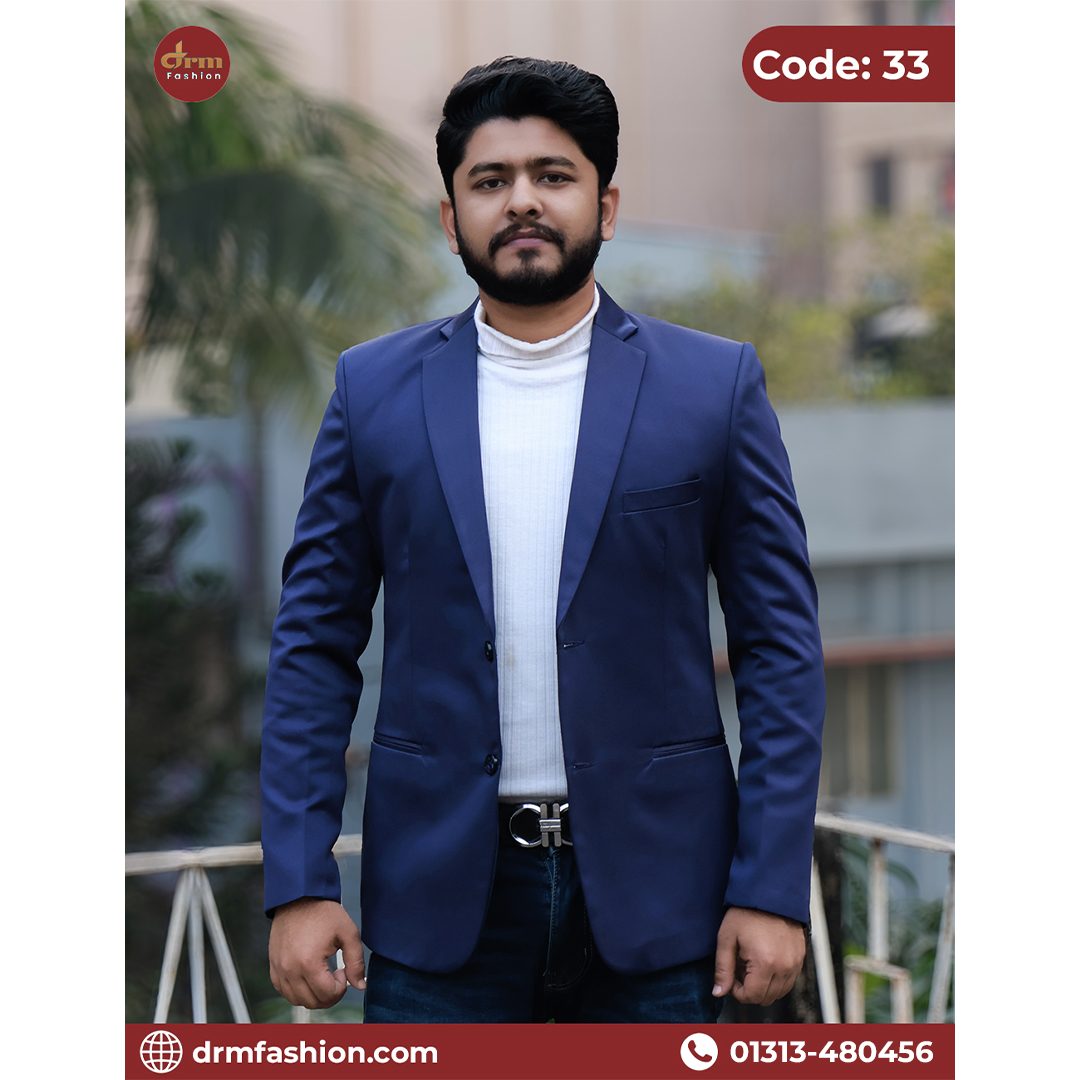 Premium Navy Blue Blazer for Men | Smart Casual & Formal Wear | Code: 33