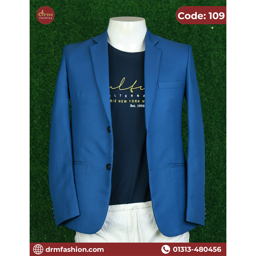 Royal Blue Premium Blazer for Men | Smart Formal & Party Wear | Code: 109