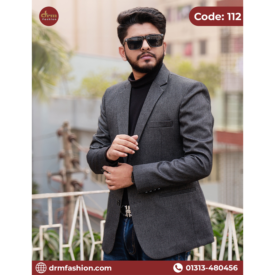 Silver Grey Check Premium Blazer for Men | Smart Formal & Casual Wear | Code: 112