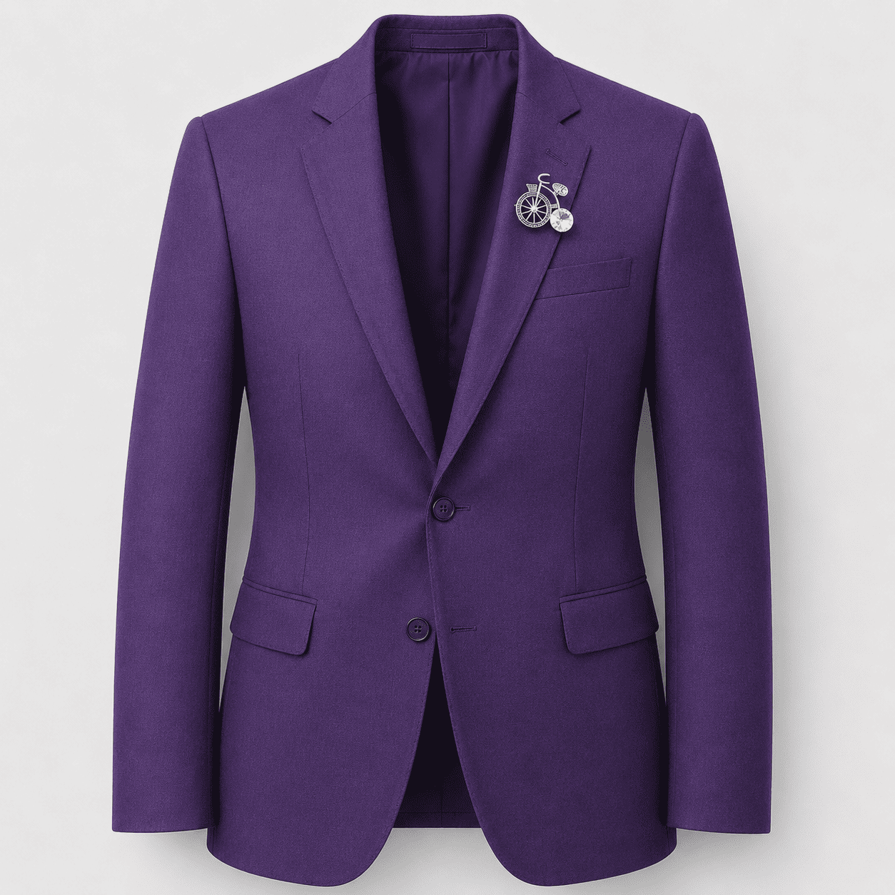 Luxury Bicycle Crystal Blazer Brooch – Silver & Crystal White | BR-505