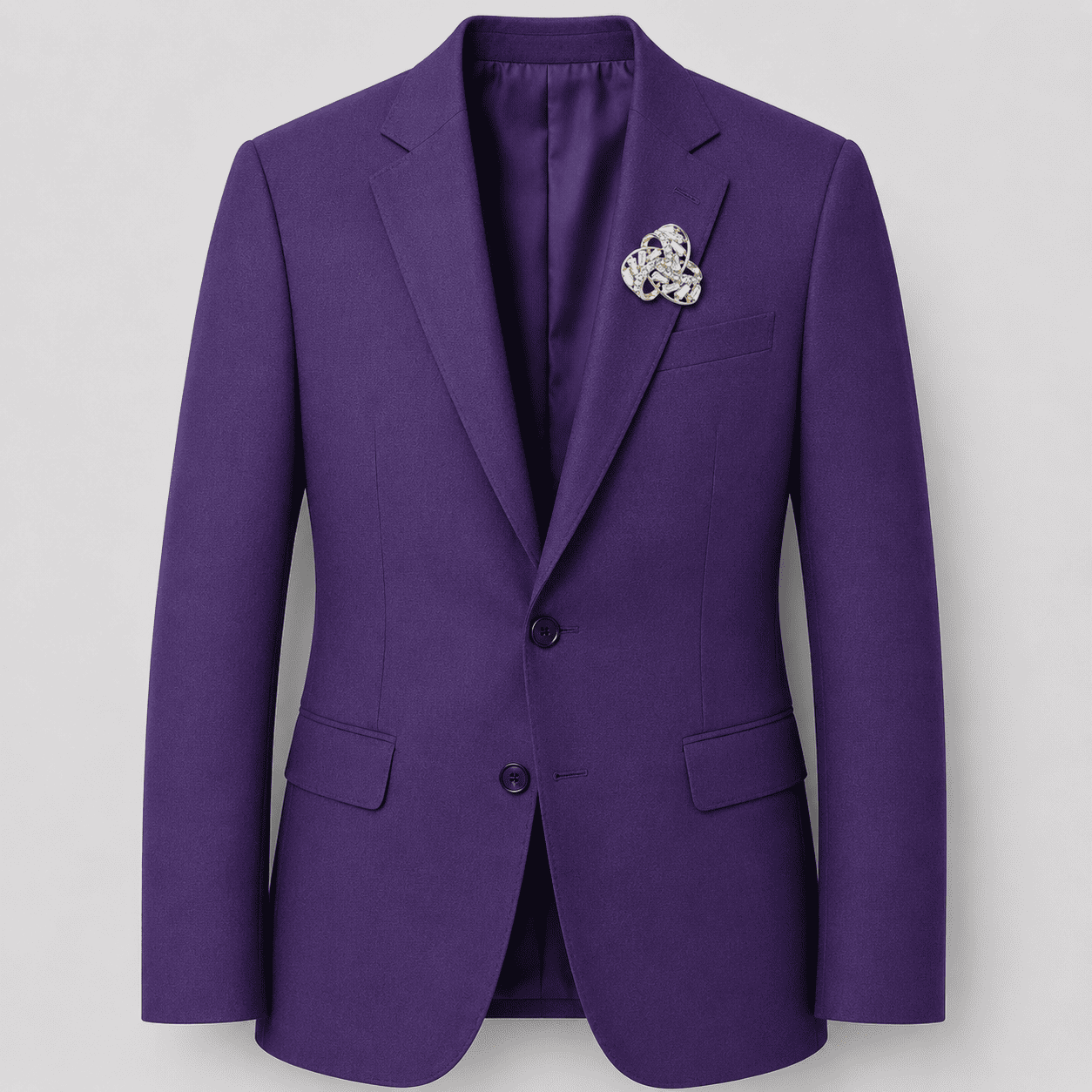 Luxury Crystal Knot Blazer Brooch – Gold & Diamond White | BR-507